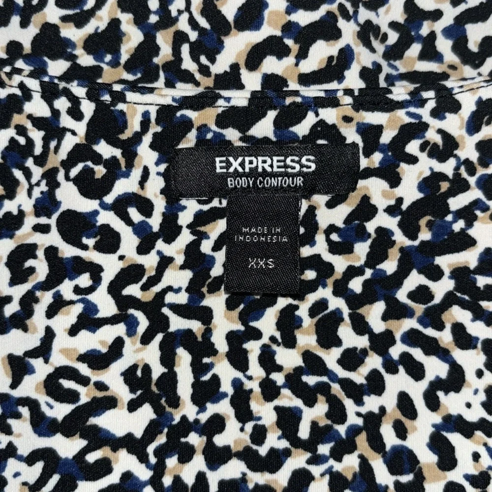 EXPRESS leopard print animal bodycon body snap button suit women’s XXS - Picture 9 of 11